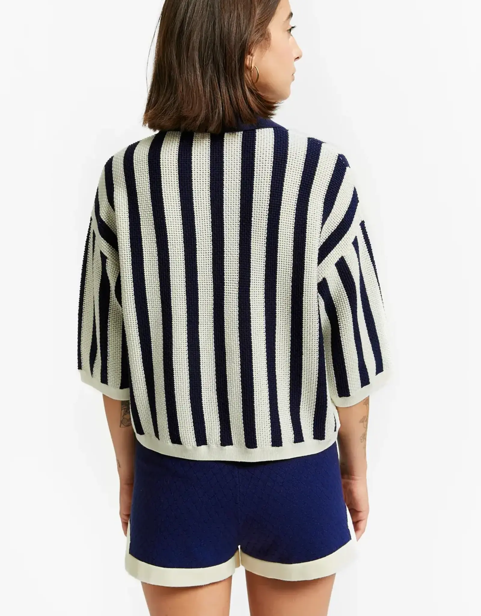 INDEE INDEE Varnish striped polo navy