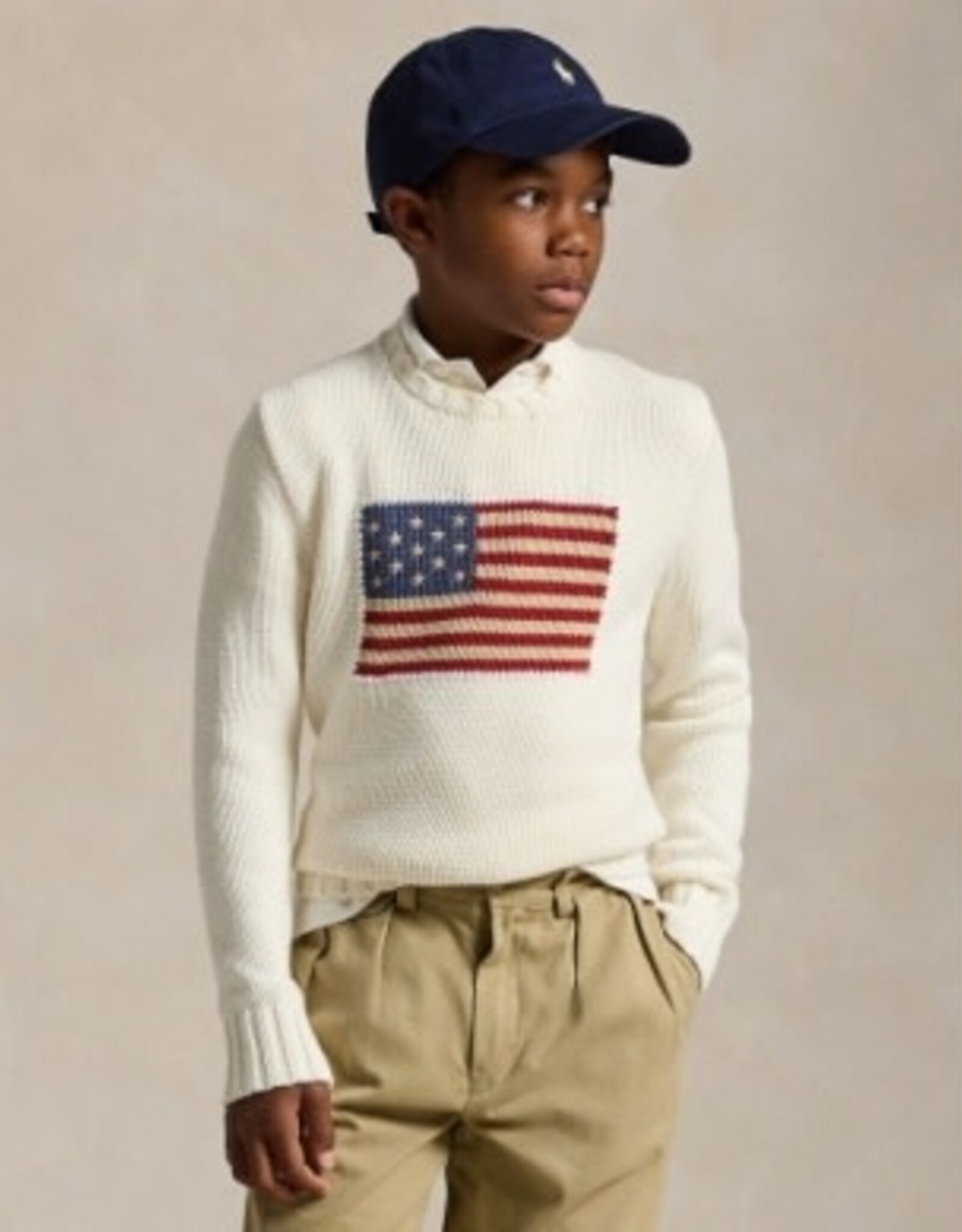 RALPH LAUREN RALPH LAUREN Pull met vlag offwhite
