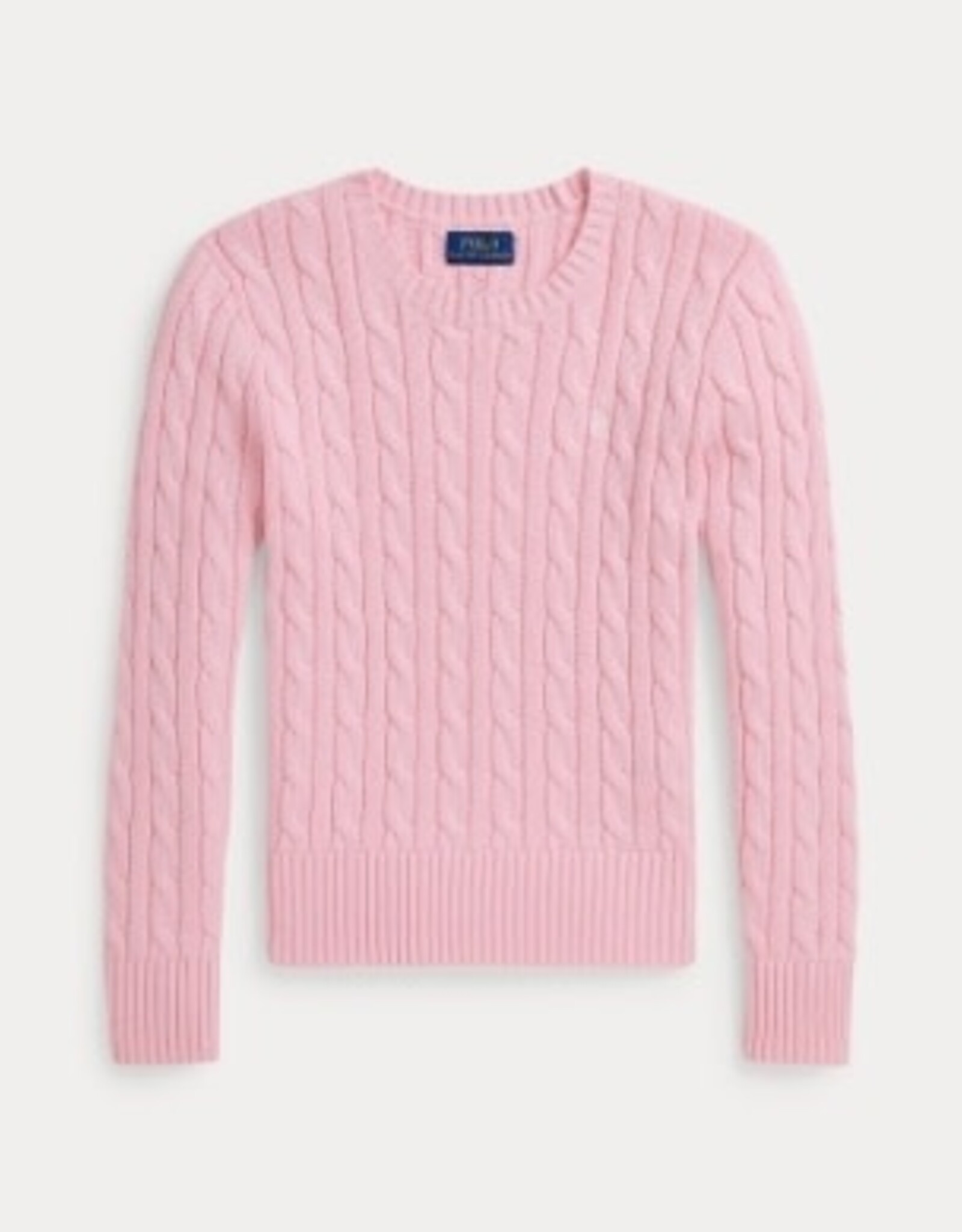 RALPH LAUREN RALPH LAUREN Pull kabel meisje roze met wit paardje