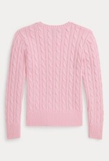 RALPH LAUREN RALPH LAUREN Pull kabel meisje roze met wit paardje