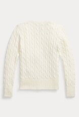 RALPH LAUREN RALPH LAUREN Pull kabel meisje warmwit/roze paardje