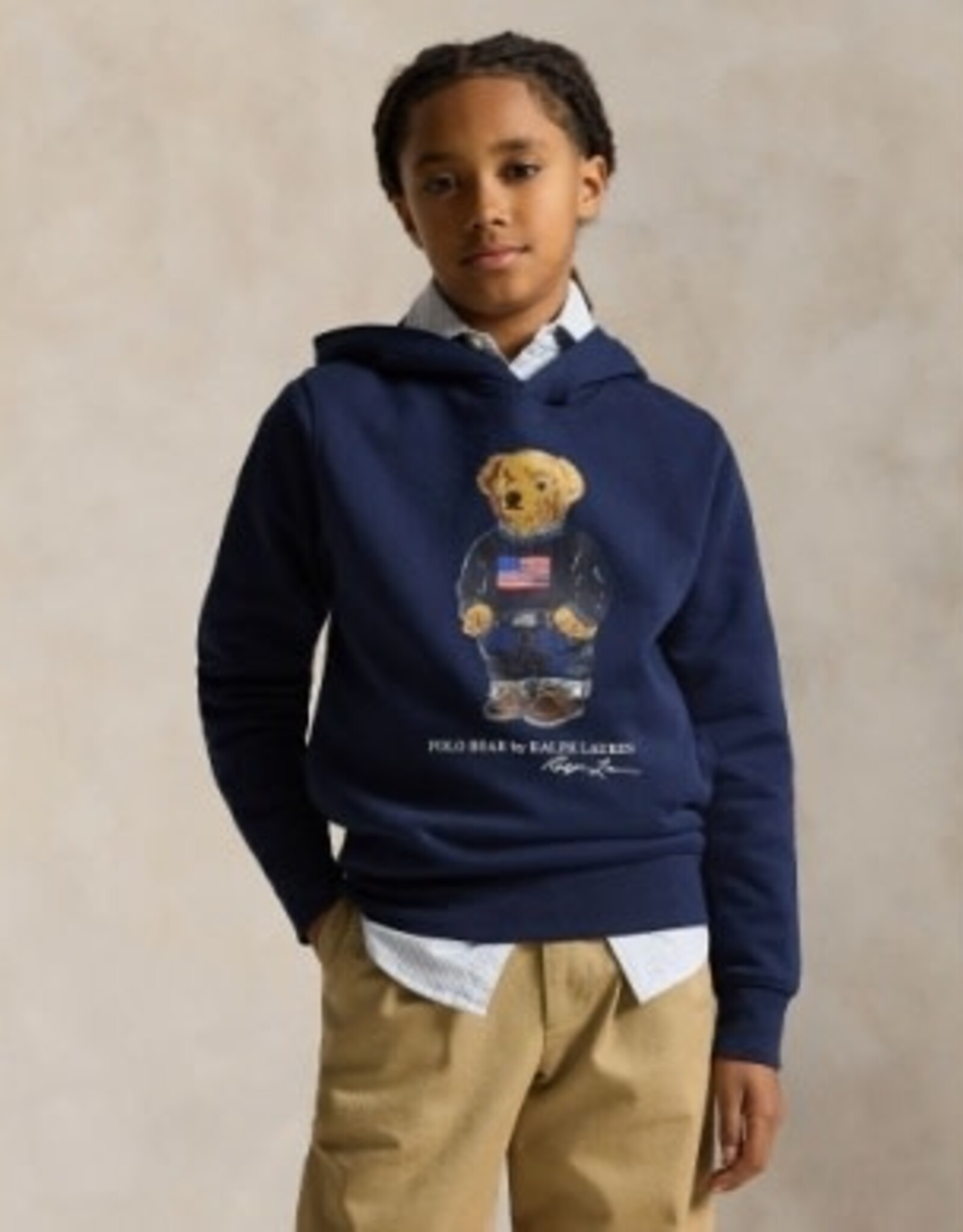 RALPH LAUREN RALPH LAUREN Sweater met kap en beer blauw