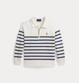 RALPH LAUREN RALPH LAUREN Sweater rits bovenaan streep wit/blauw