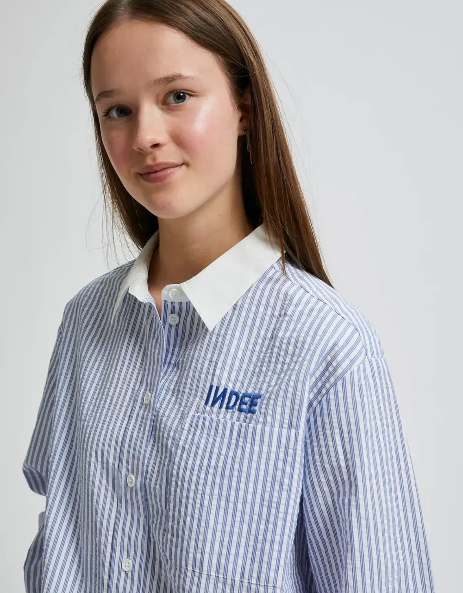 INDEE INDEE Vizcaya striped shirt hydra blue