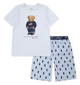 RALPH LAUREN RALPH LAUREN Pyjama t-shirt wit beer, broek gestreept