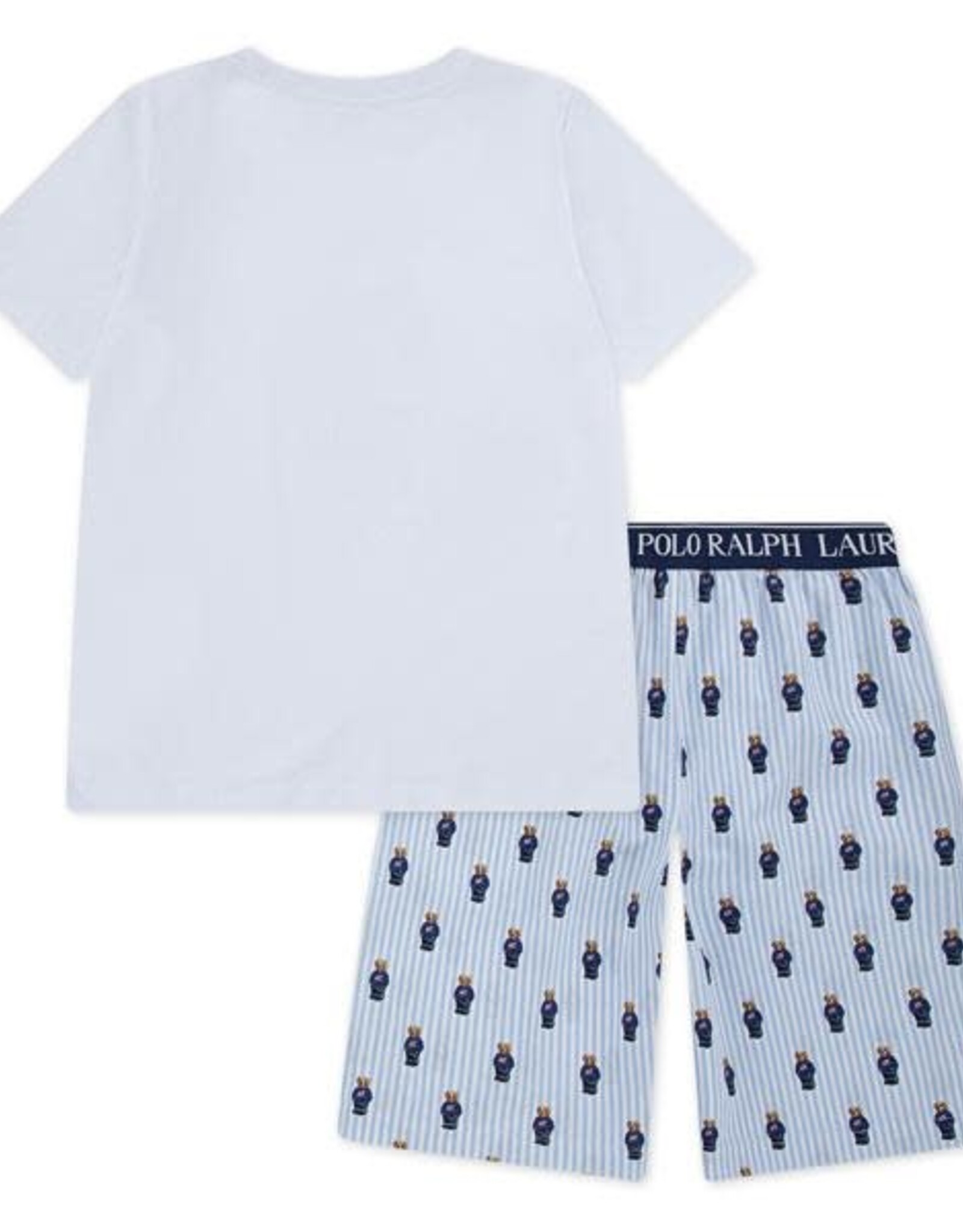 RALPH LAUREN RALPH LAUREN Pyjama t-shirt wit beer, broek gestreept