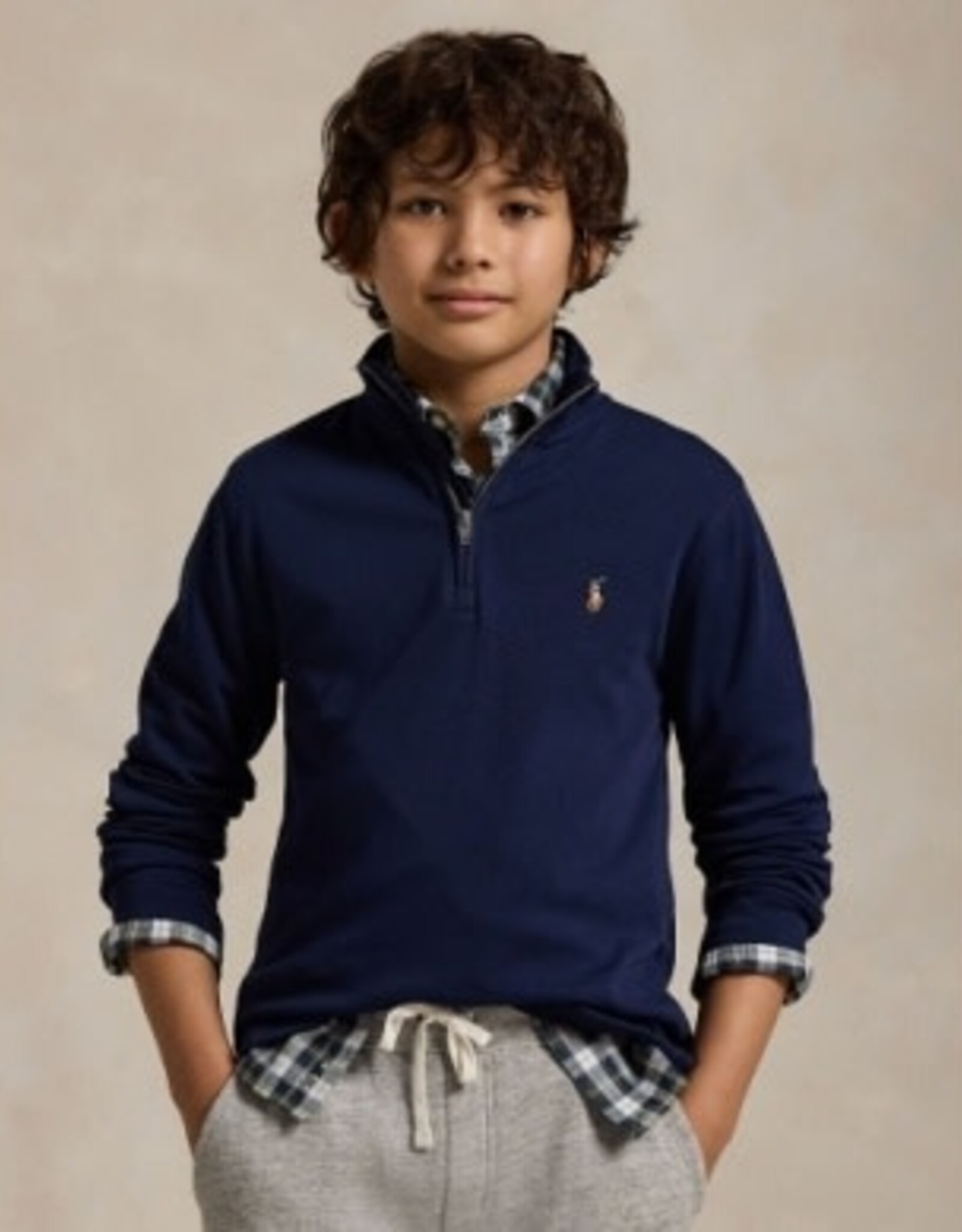 RALPH LAUREN RALPH LAUREN  Sweater interlock rits blauw