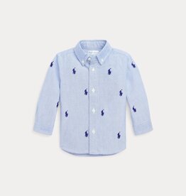 RALPH LAUREN RALPH LAUREN Baby hemd blauw met paardjes