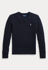RALPH LAUREN RALPH LAUREN Kabeltrui meisje donkerblauw/wit paardje
