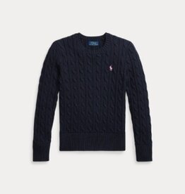 RALPH LAUREN RALPH LAUREN Kabeltrui meisje donkerblauw/wit paardje
