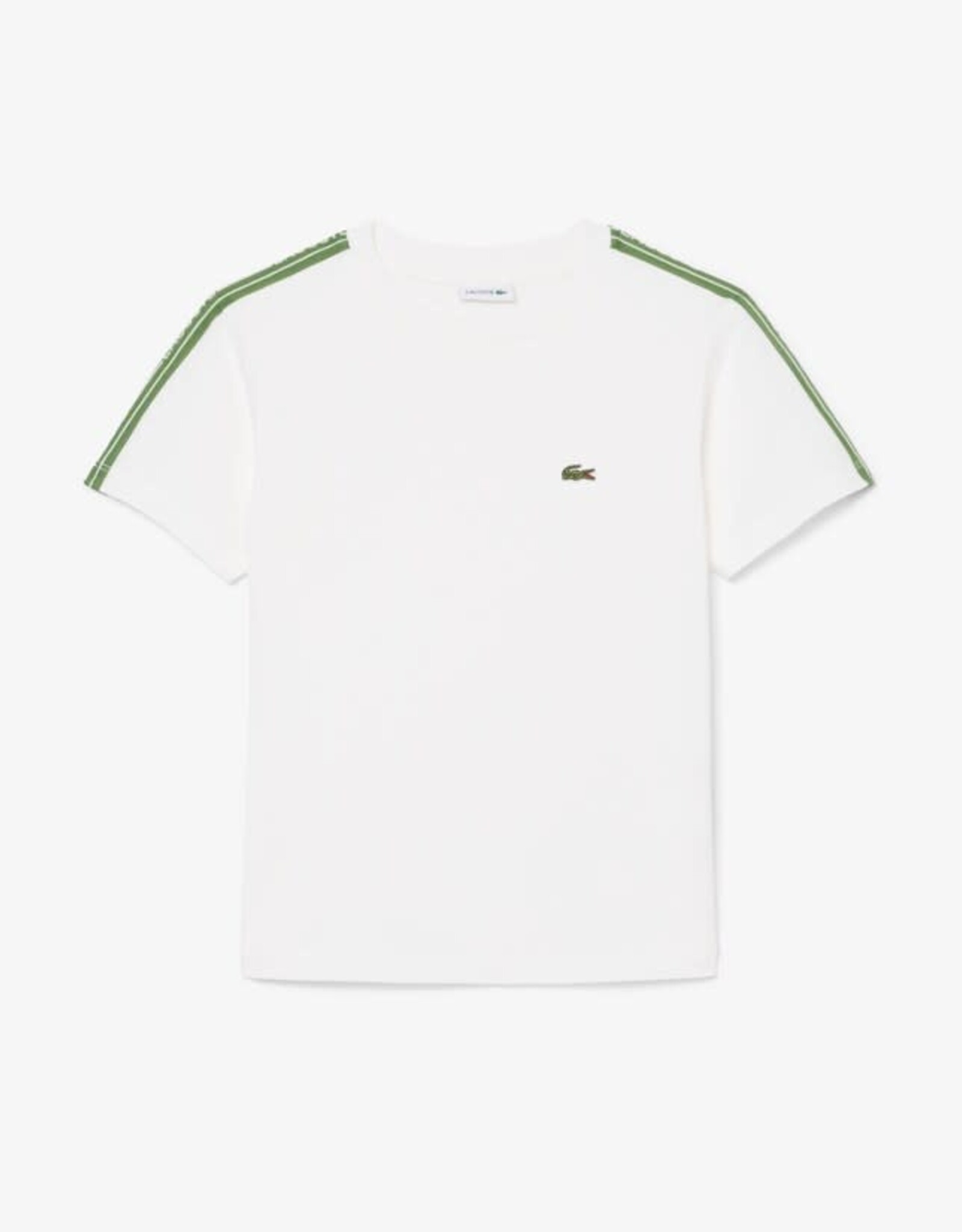 LACOSTE LACOSTE T-shirt wit met streep groen
