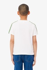 LACOSTE LACOSTE T-shirt wit met streep groen