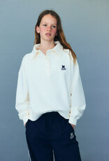 THE NEW SOCIETY THE NEW SOCIETY TNS logo teen polo ecru