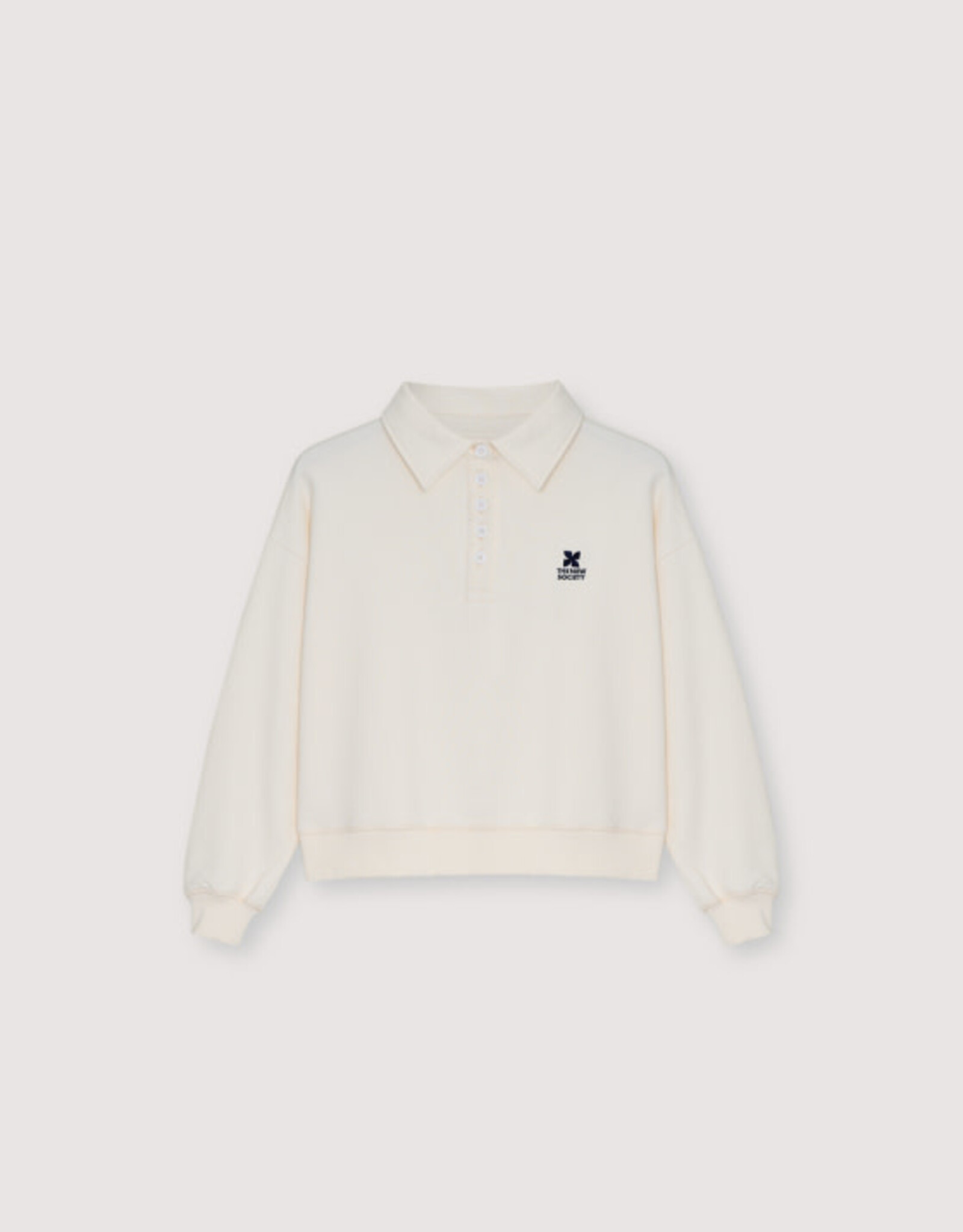 THE NEW SOCIETY THE NEW SOCIETY TNS logo teen polo ecru