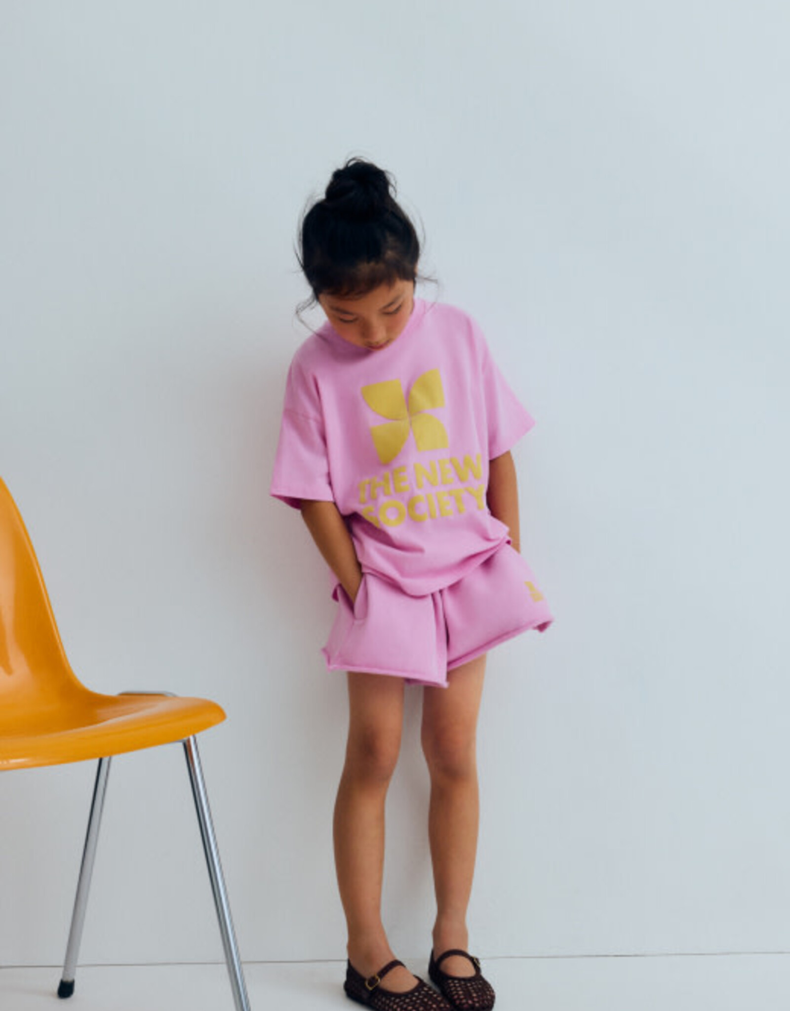 THE NEW SOCIETY THE NEW SOCIETY TNS logo t-shirt pink lavander