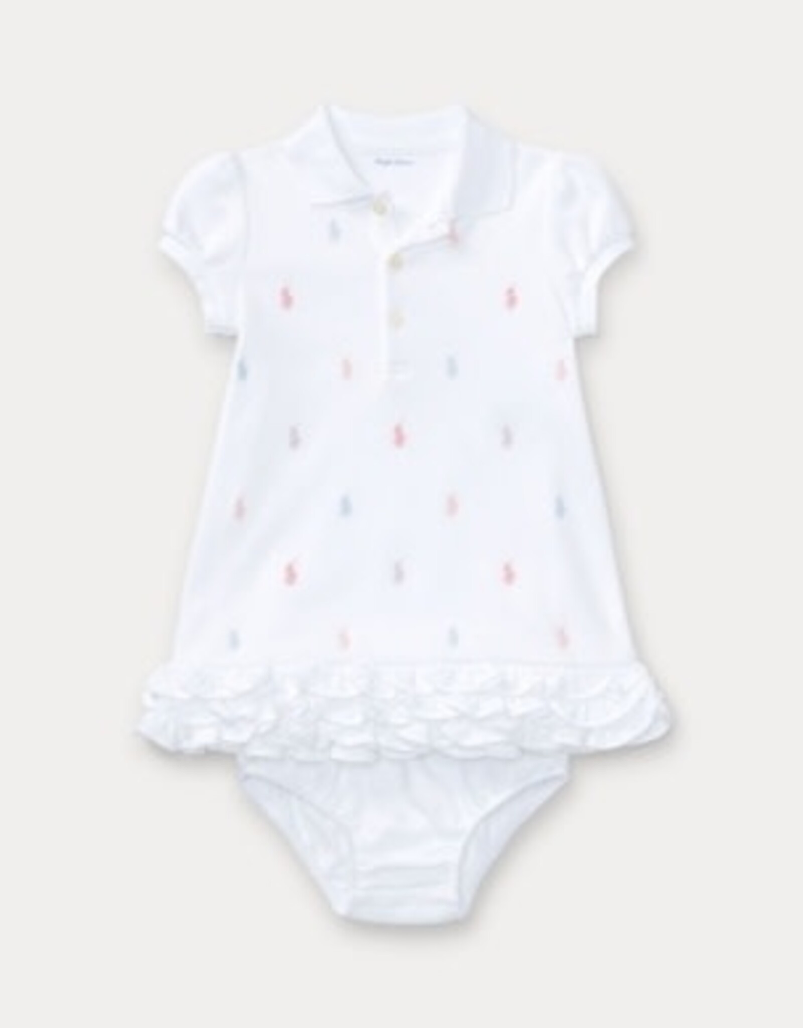 RALPH LAUREN RALPH LAUREN Kleedje wit met paardjes in kleuren