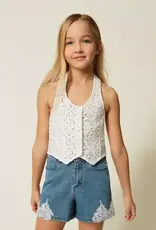 TWIN SET TWIN SET Jeansshort kant