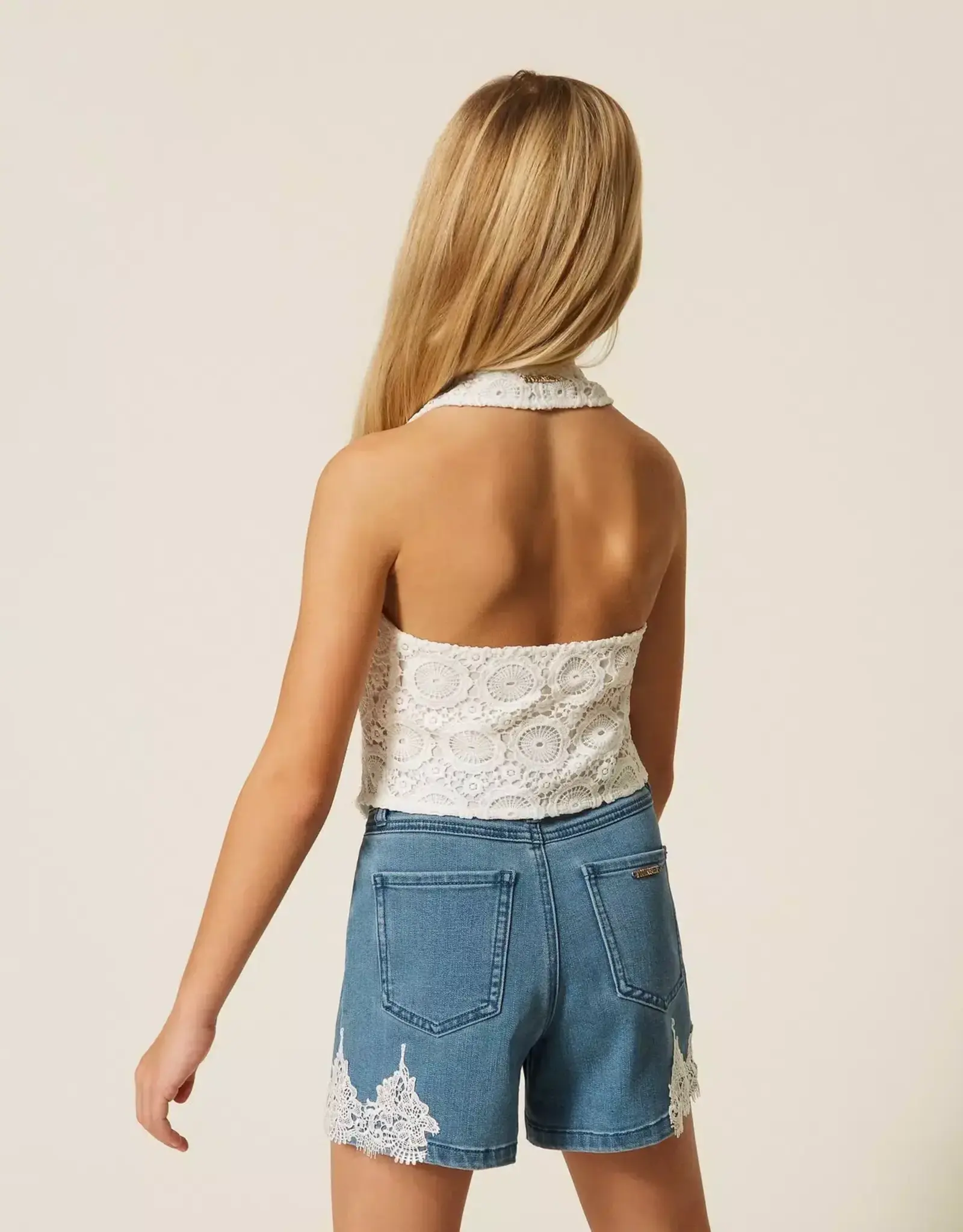 TWIN SET TWIN SET Jeansshort kant