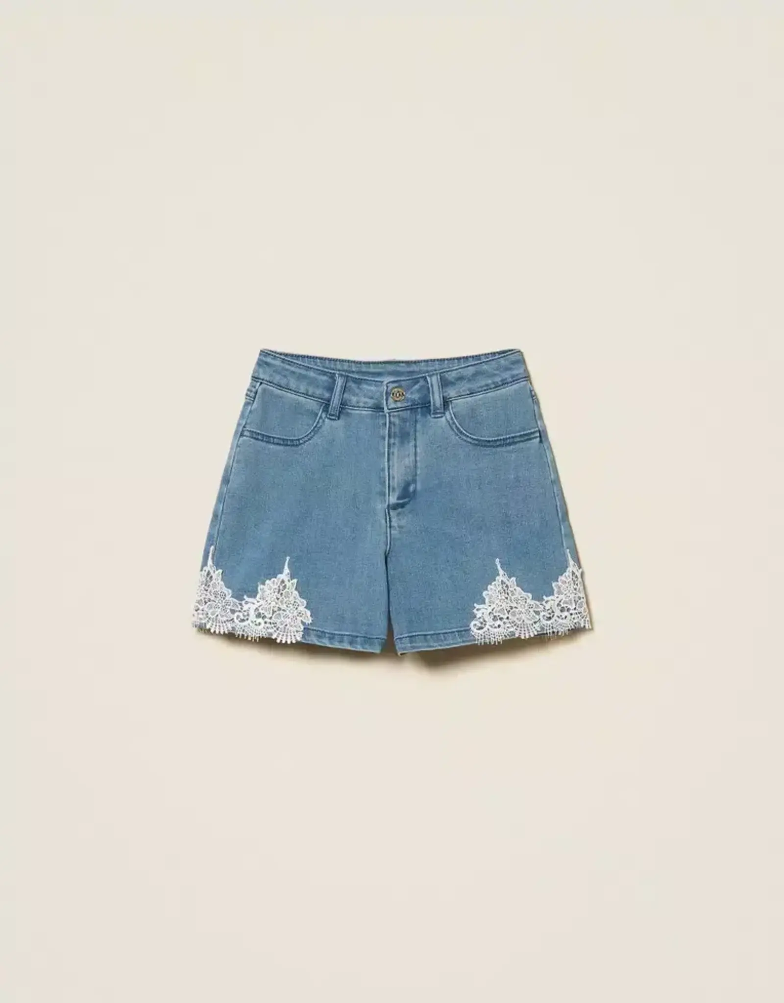 TWIN SET TWIN SET Jeansshort kant