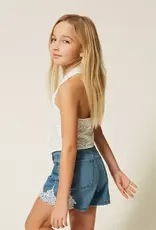 TWIN SET TWIN SET Jeansshort kant