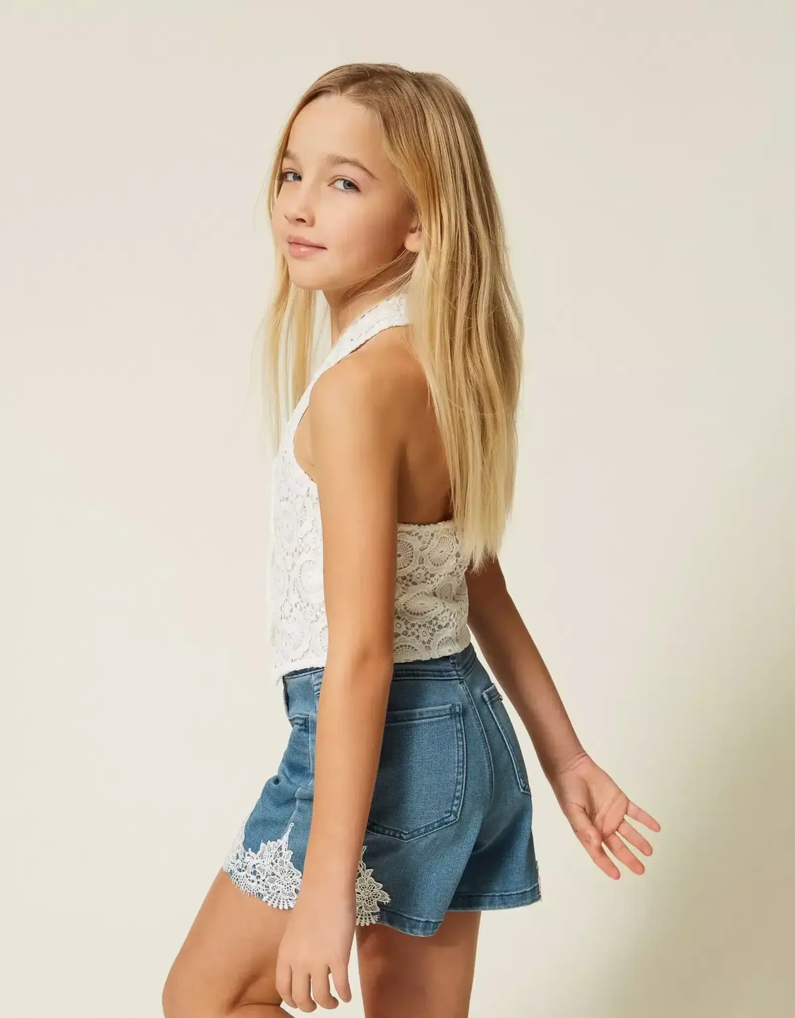 TWIN SET TWIN SET Jeansshort kant