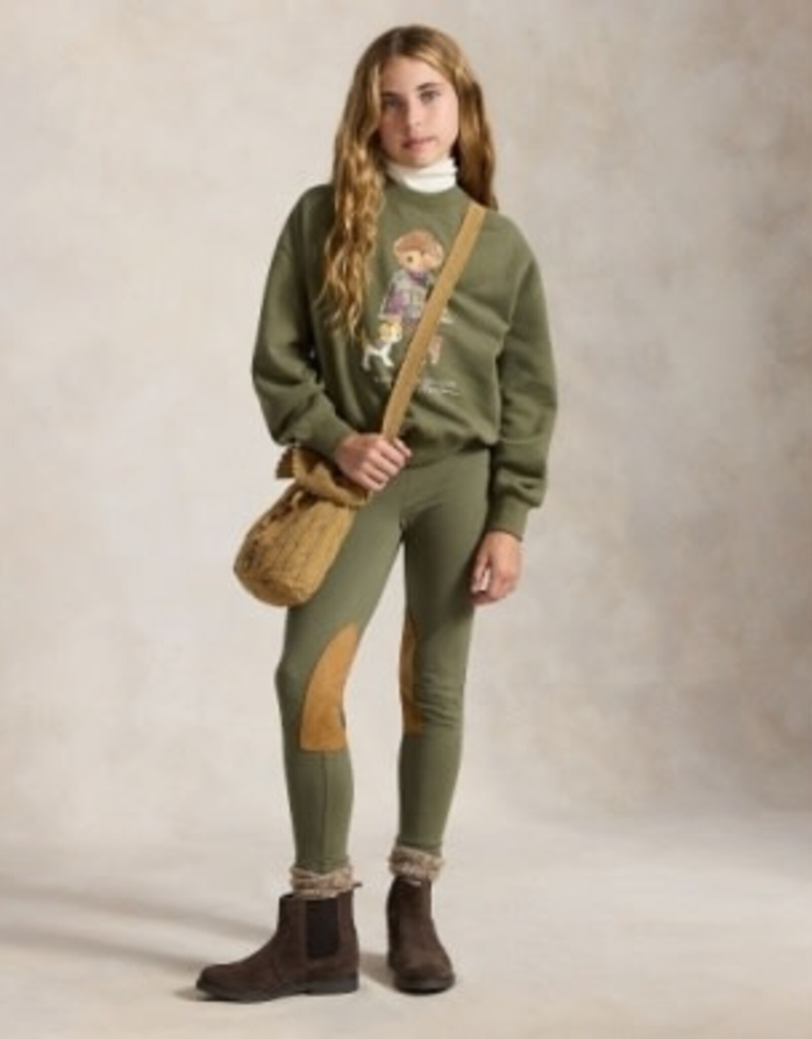 RALPH LAUREN RALPH LAUREN Sweater meisjes met beer kaki