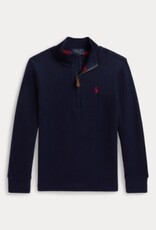 RALPH LAUREN RALPH LAUREN Sweater fijne rib half zip navy