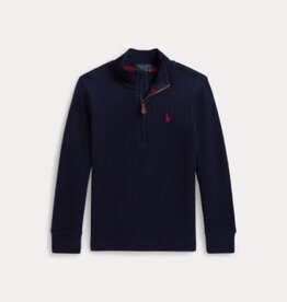 RALPH LAUREN RALPH LAUREN Sweater fijne rib half zip navy