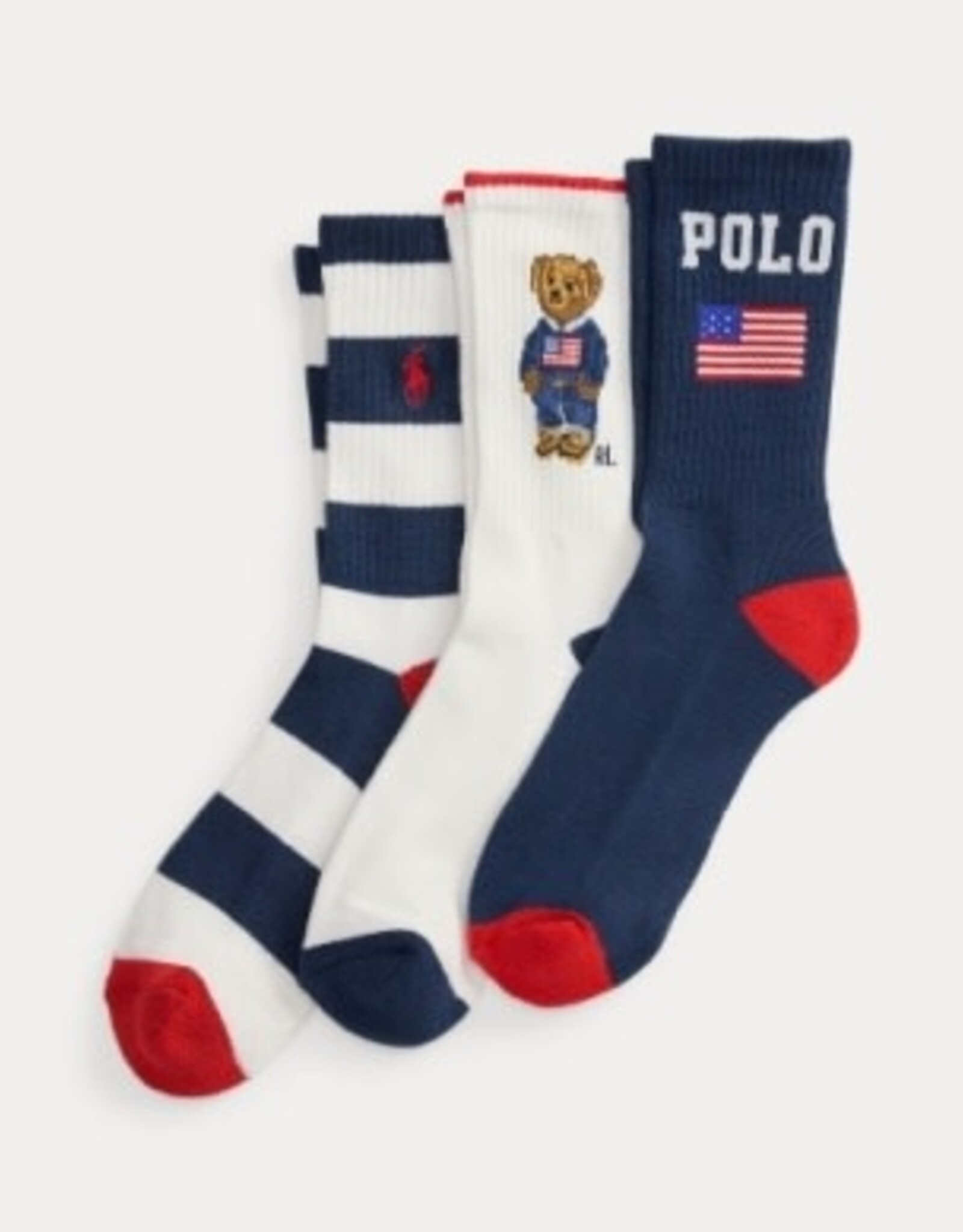 RALPH LAUREN RALPH LAUREN Sock 3-pack rood/wit/blauw