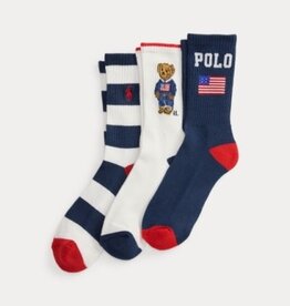 RALPH LAUREN RALPH LAUREN Sock 3-pack rood/wit/blauw