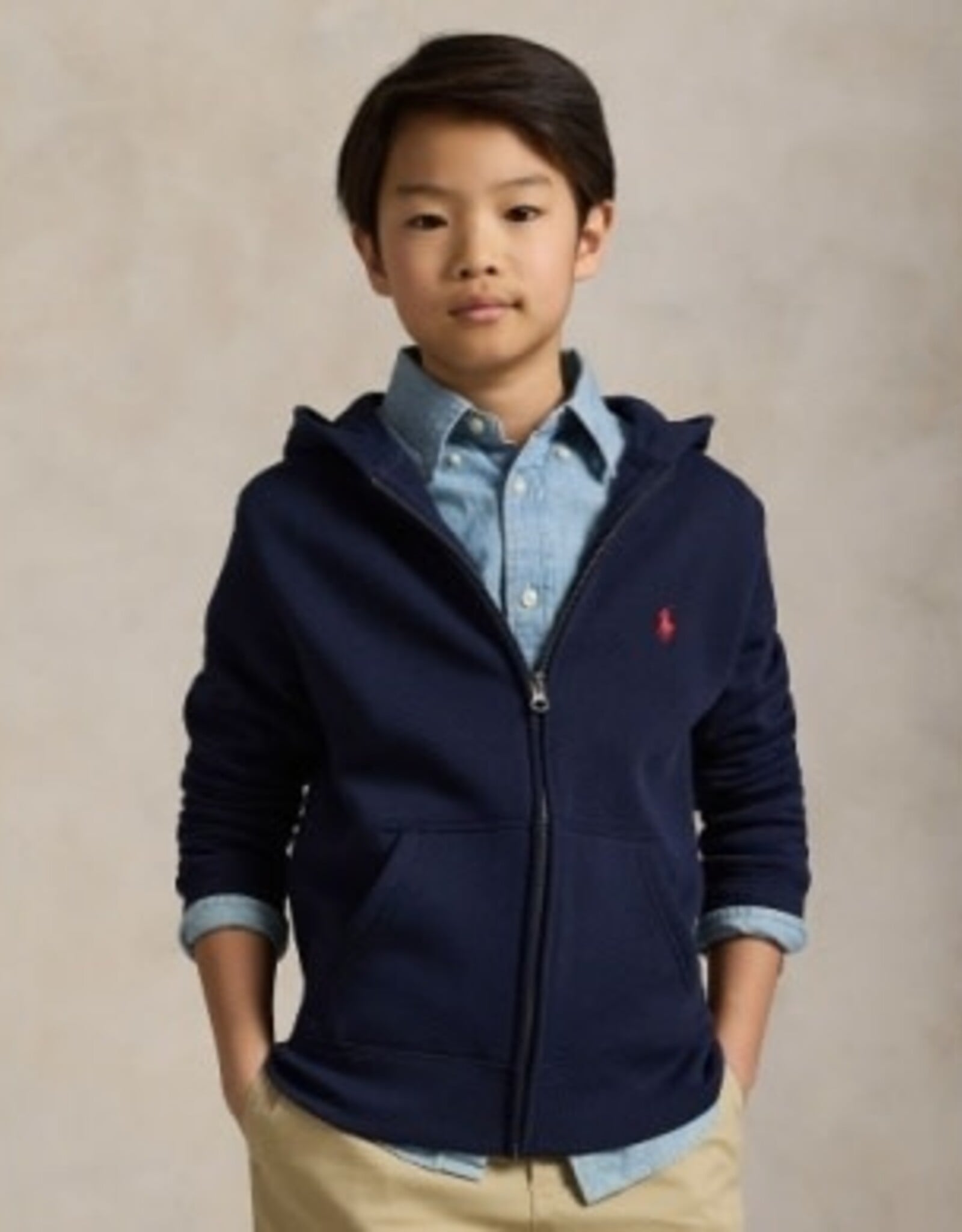 RALPH LAUREN RALPH LAUREN Sweater met rits en kap blauw