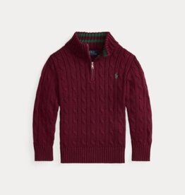 RALPH LAUREN RALPH LAUREN Pull rits bovenaan bordeaux