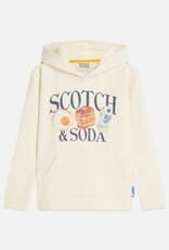 SCOTCH & SODA SCOTCH & SODA Sweater met kap artwork eggnog