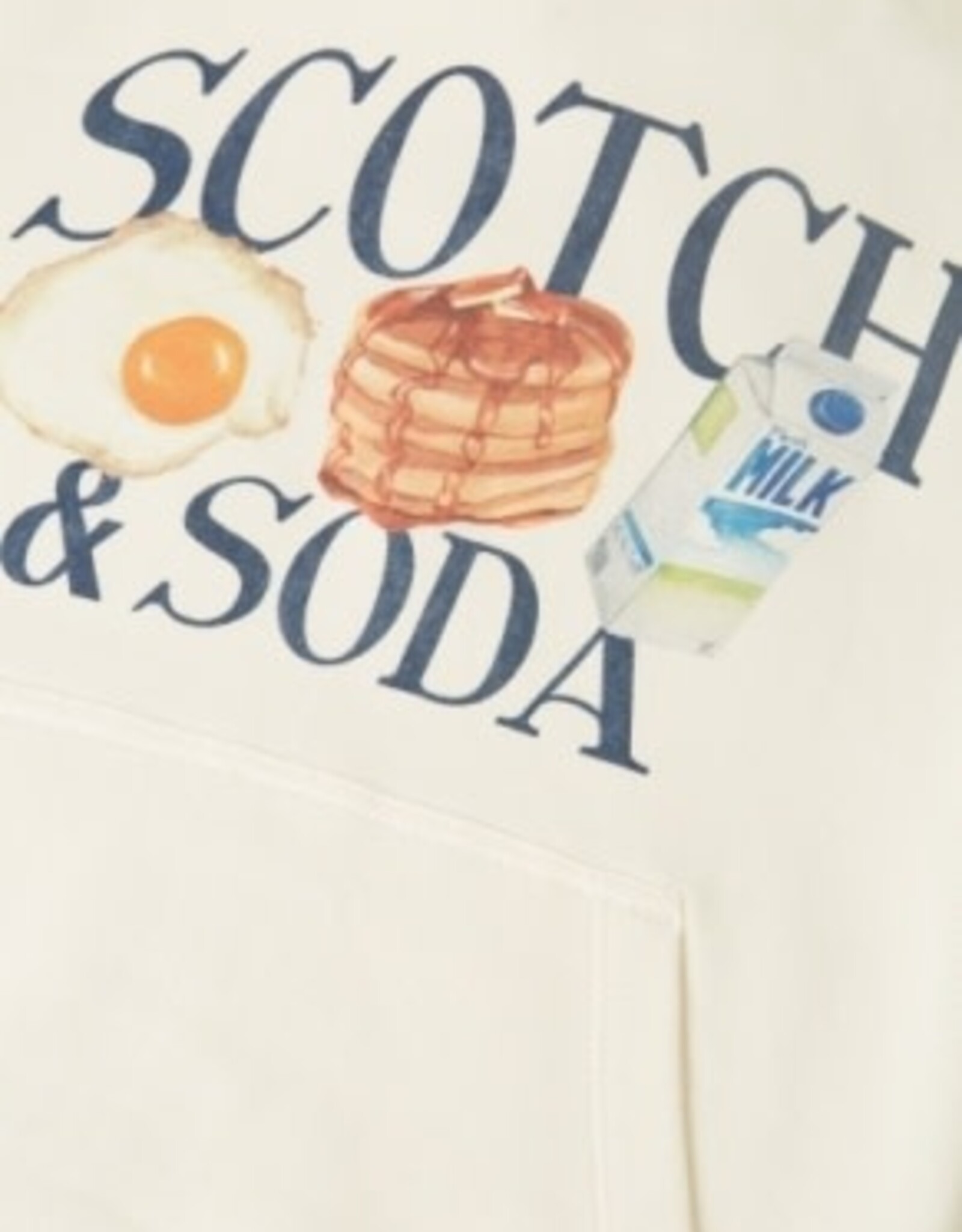SCOTCH & SODA SCOTCH & SODA Sweater met kap artwork eggnog