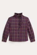 RALPH LAUREN RALPH LAUREN Blouse meisjes geruit kaki/paars