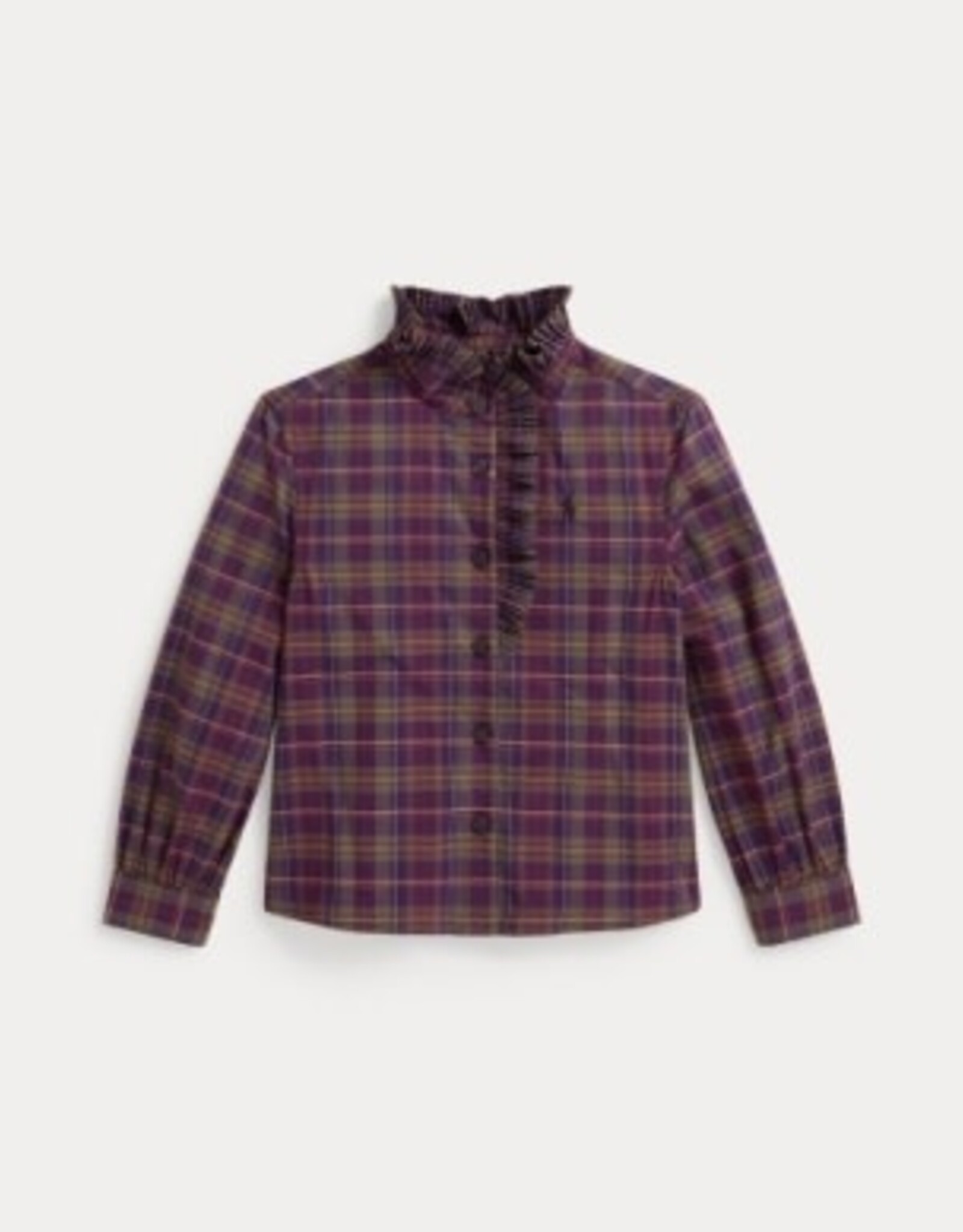 RALPH LAUREN RALPH LAUREN Blouse meisjes geruit kaki/paars