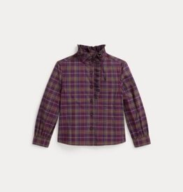 RALPH LAUREN RALPH LAUREN Blouse meisjes geruit kaki/paars