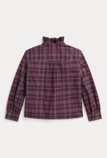 RALPH LAUREN RALPH LAUREN Blouse meisjes geruit kaki/paars