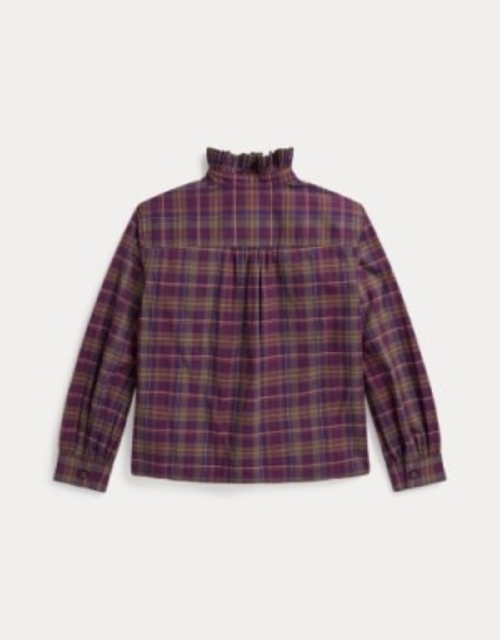 RALPH LAUREN RALPH LAUREN Blouse meisjes geruit kaki/paars