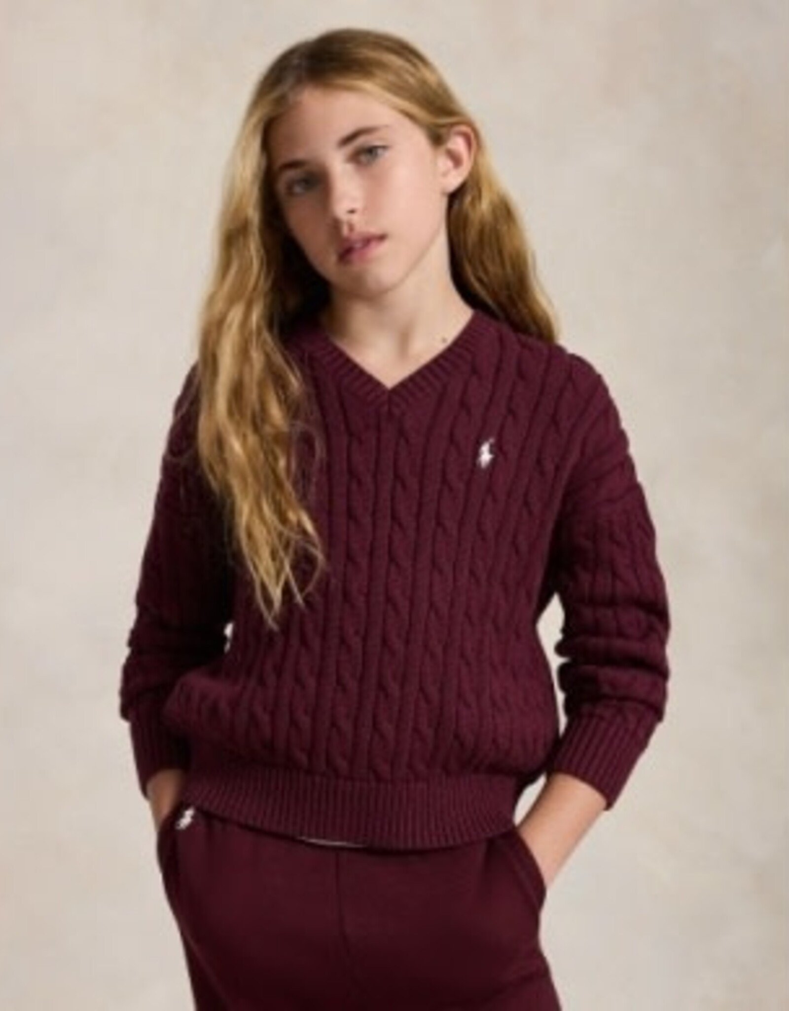 RALPH LAUREN RALPH LAUREN Pull meisjes v-hals ruby