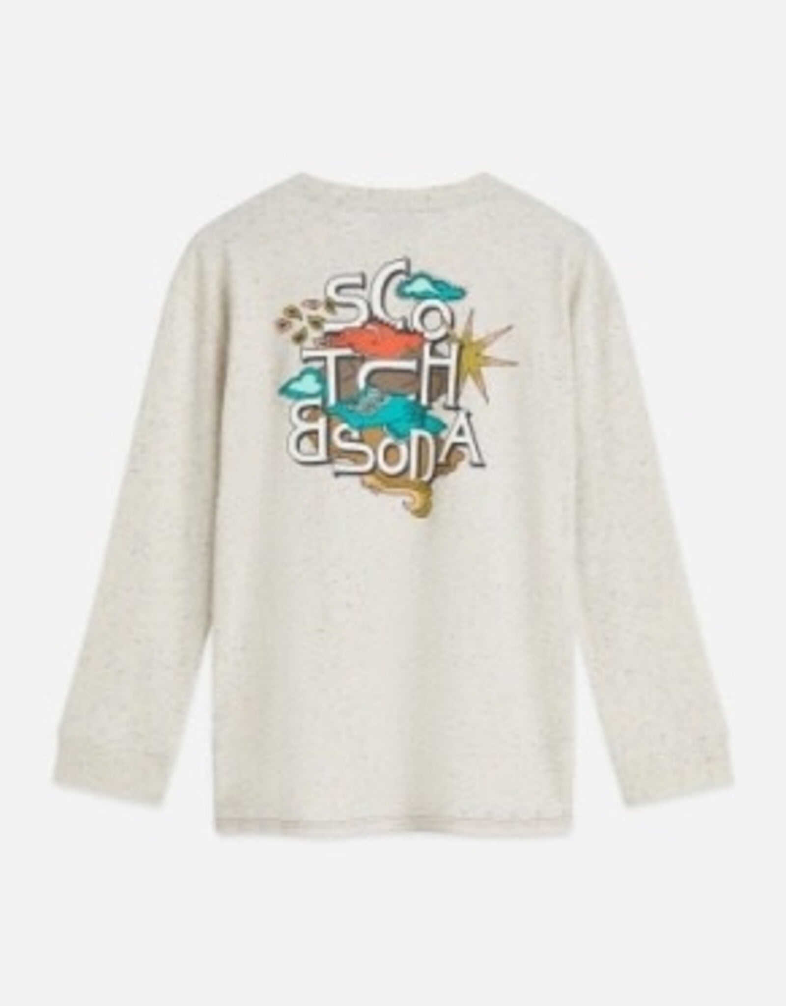 SCOTCH & SODA SCOTCH & SODA T-shirt artwork LM ecru melange
