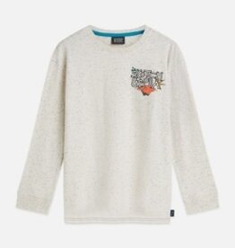 SCOTCH & SODA SCOTCH & SODA T-shirt artwork LM ecru melange