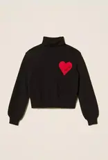 TWIN SET TWIN SET Pull nero met hart magenta