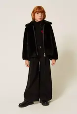 TWIN SET TWIN SET Pull nero met hart magenta
