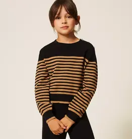 TWIN SET TWIN SET Pull riga nero