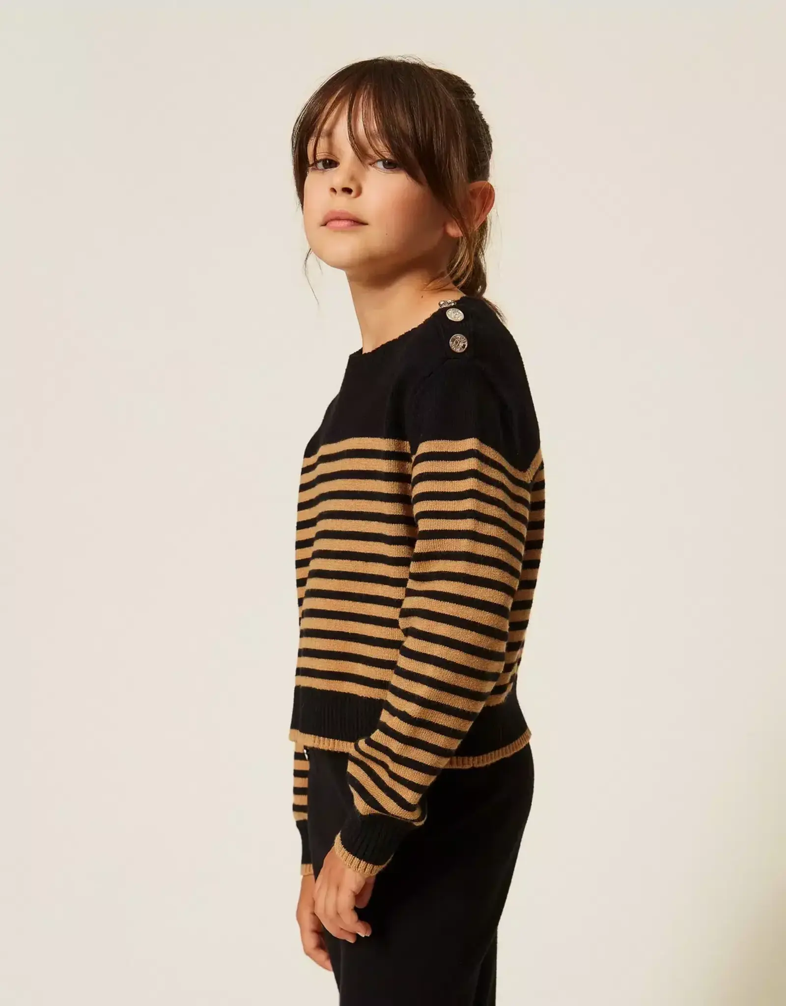 TWIN SET TWIN SET Pull riga nero