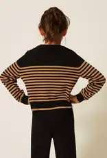 TWIN SET TWIN SET Pull riga nero