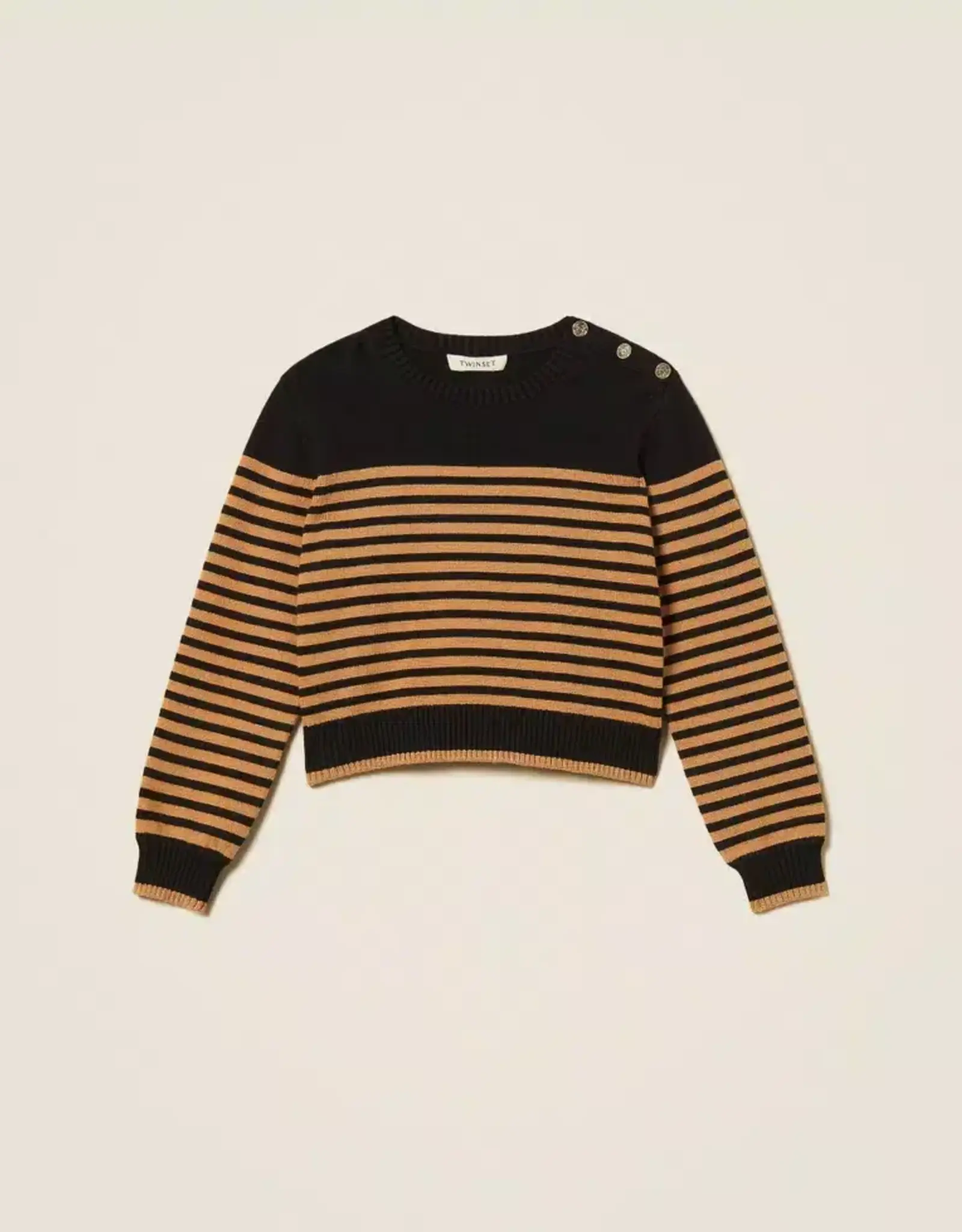TWIN SET TWIN SET Pull riga nero