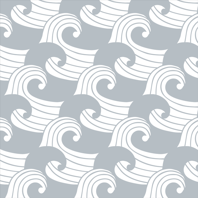 Hoeslaken Waves Tranquil Gray
