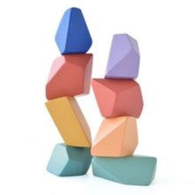 Set of 8 Rock Blocks - Confetti